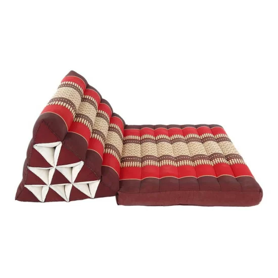 Asiatisk utfällbar golvkudde med ryggstöd & sittdel i röda färger