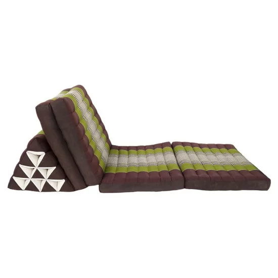 Vikbar golvkudde fyra dynor - Brun & grön färg