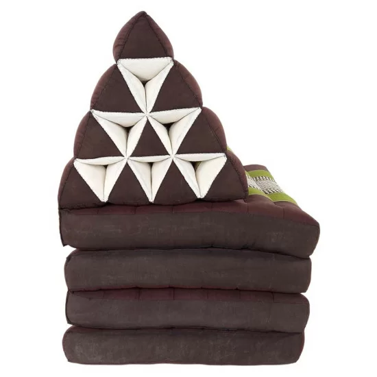 Vikbar golvkudde fyra dynor - Brun & grön färg