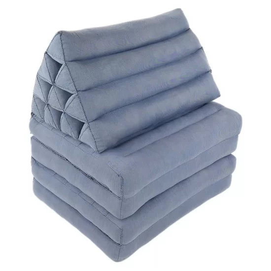 Vikbar lång golvkudde med fyra dynor från Thailand i enfärgad grå färg