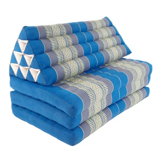 Liggkudde tre dynor Jumbo XXL i blå & grå färg