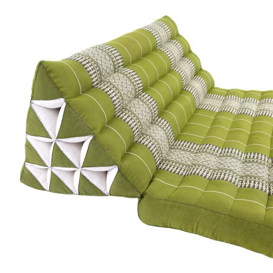 Extra bred vikbar golvdyna med tre utfällbara liggdynor i grön & vit färg