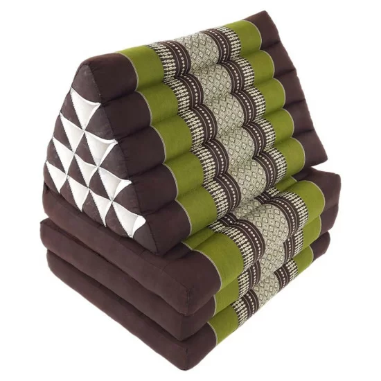 Kapok kudde tre dynor XL - Brun & grön från Thailand