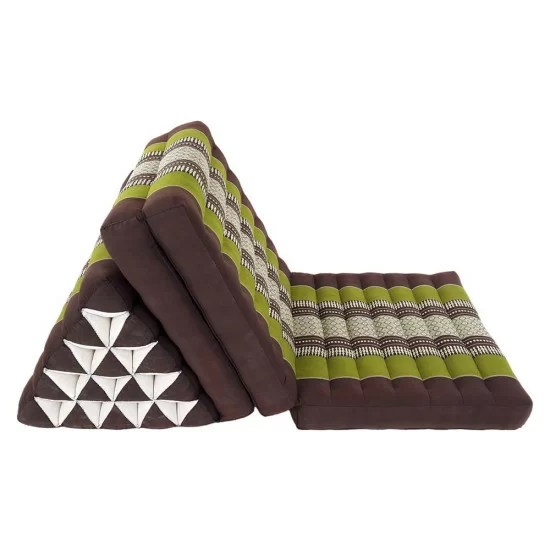 Kapok kudde tre dynor XL - Brun & grön från Thailand