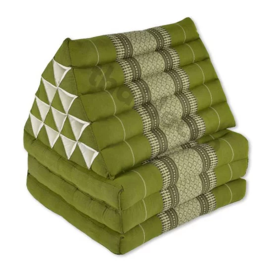 Kapok golvkudde med tre dynor - Grön & Vit