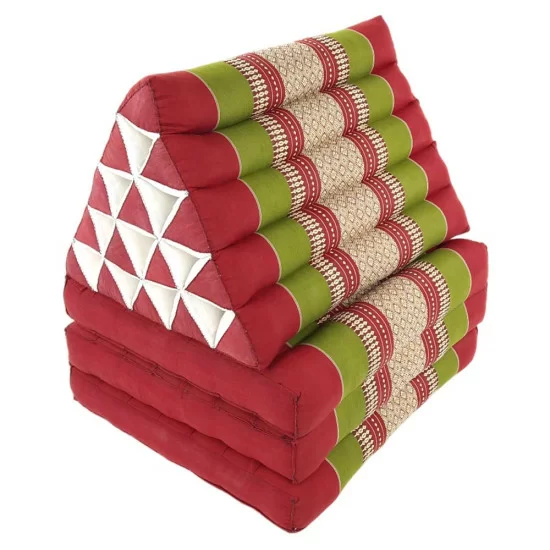 Kapok kudde tre dynor XL-modell - Röd & grön