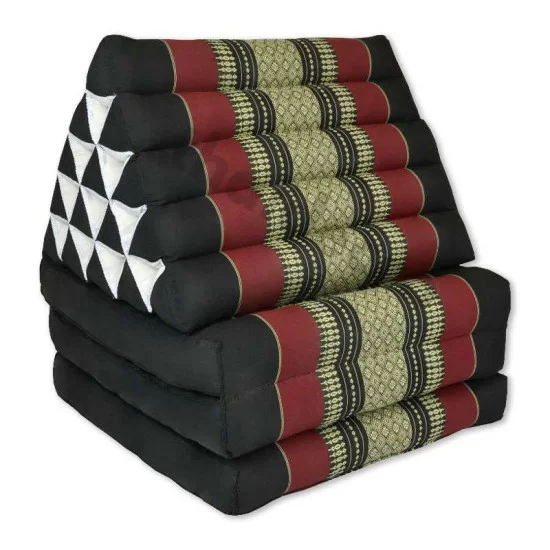 Hög utfällbar golvkudde XL i svart & röd färg