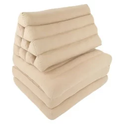 Enfärgad golvkudde tre vikbara dynor - Beige