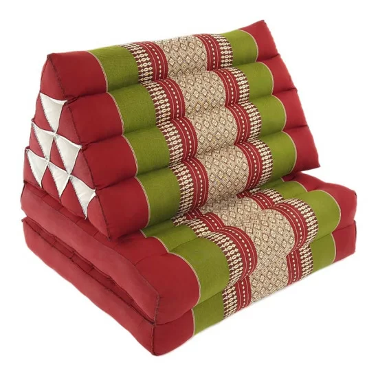 Kapokkudde golv med två delar i röd & grön färg
