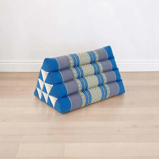 Golvkudde pyramidform | blå & grå färg