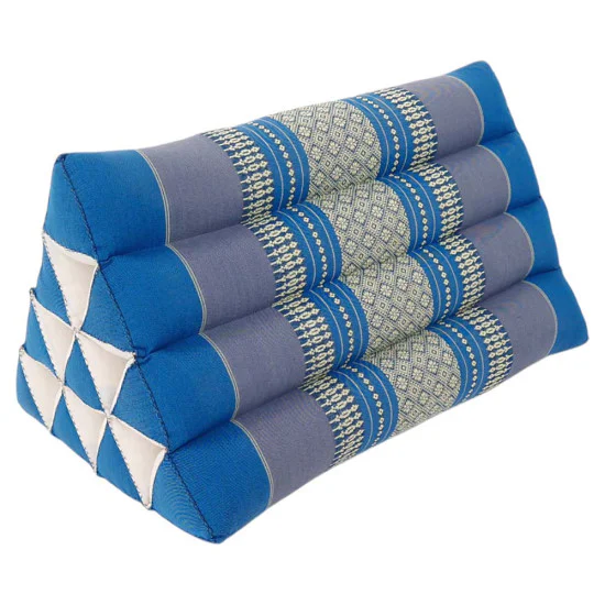 Golvkudde pyramidform | blå & grå färg