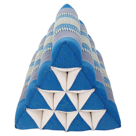 Golvkudde pyramidform | blå & grå färg