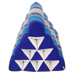 Liten golvkudde pyramid | Blå & vit