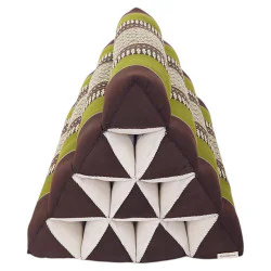 Asiatisk golvkudde - Brun & grön kudde för stöd