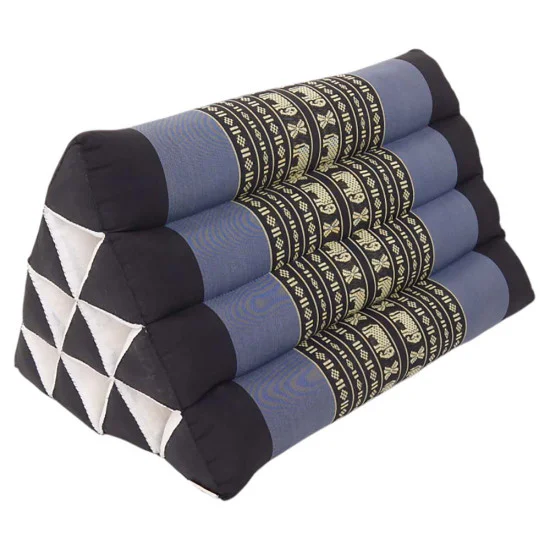 Svart & blå liten golvkudde med Elefant-mönster