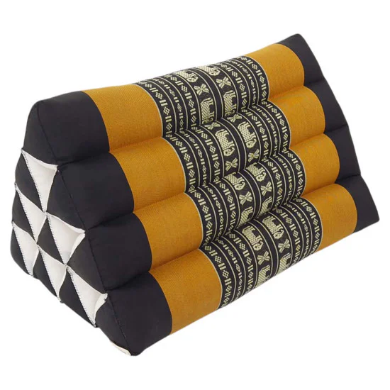 Svart & Orange liten golvkudde med Elefant-mönster