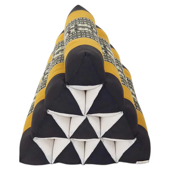 Svart & Orange liten golvkudde med Elefant-mönster